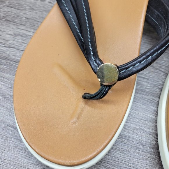 Vionic Palm Catalina Toe Post Sandals Flip Flip Flops Black 6.5 - Picture 3 of 7